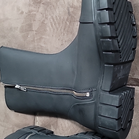 SHOE THE BEARREBEL HIGH SHAFT LEATHER BOOTS - MATTE BLACK size 8 - Picture 9 of 14